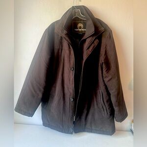Weatherproof Men's Dark Brown  Large Faux Suade Zip Up Work wear Jacket